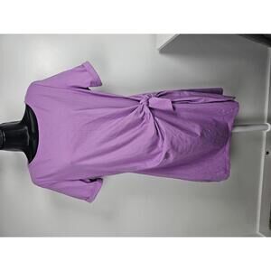 Sezane  Pippa Lilac Short Sleeve Dress with Side Knot Detail